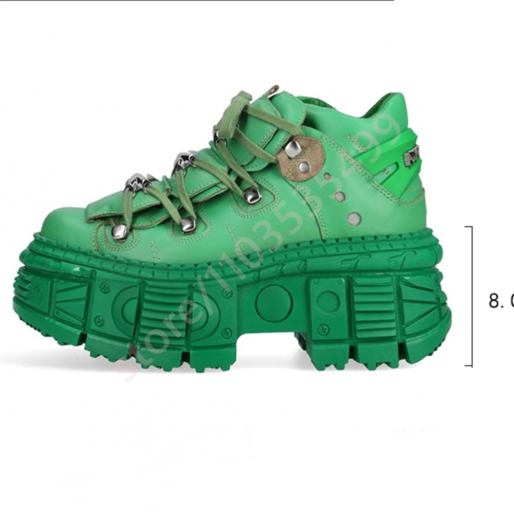 Thick-Soled Punk Rivet Y2K Sho - Street Fashion Y2K recension och pris