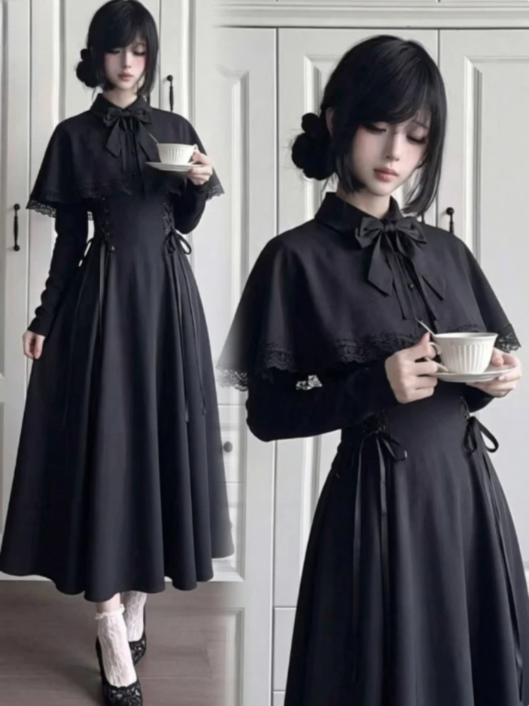 Women Black Gothic Lolita Midi - Fashion Street Night recension och pris